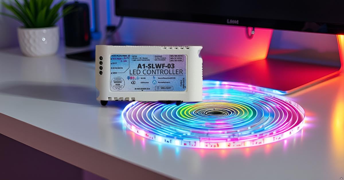 Smart Sound-Reactive LED Controller � WLED Music Sync, WiFi & Bluetooth | SMLight A1-SLWF-03 for DIY Ambience & Party Lights MODERNEXT SMLIGHT | Home Assistant | Immersive Ambient & Party Effects-image-10