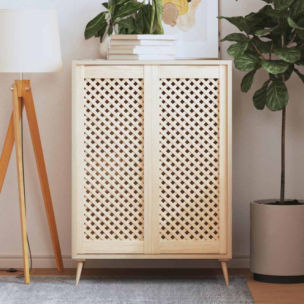 Genérico Puertas de Armario Entramado 2 uds Madera Pino 39,5x99 cm,Bricolaje,Accesorios de Bricolaje,Ferretería para armarios,Puertas de armarios,Marrón,3.83 kg,372796