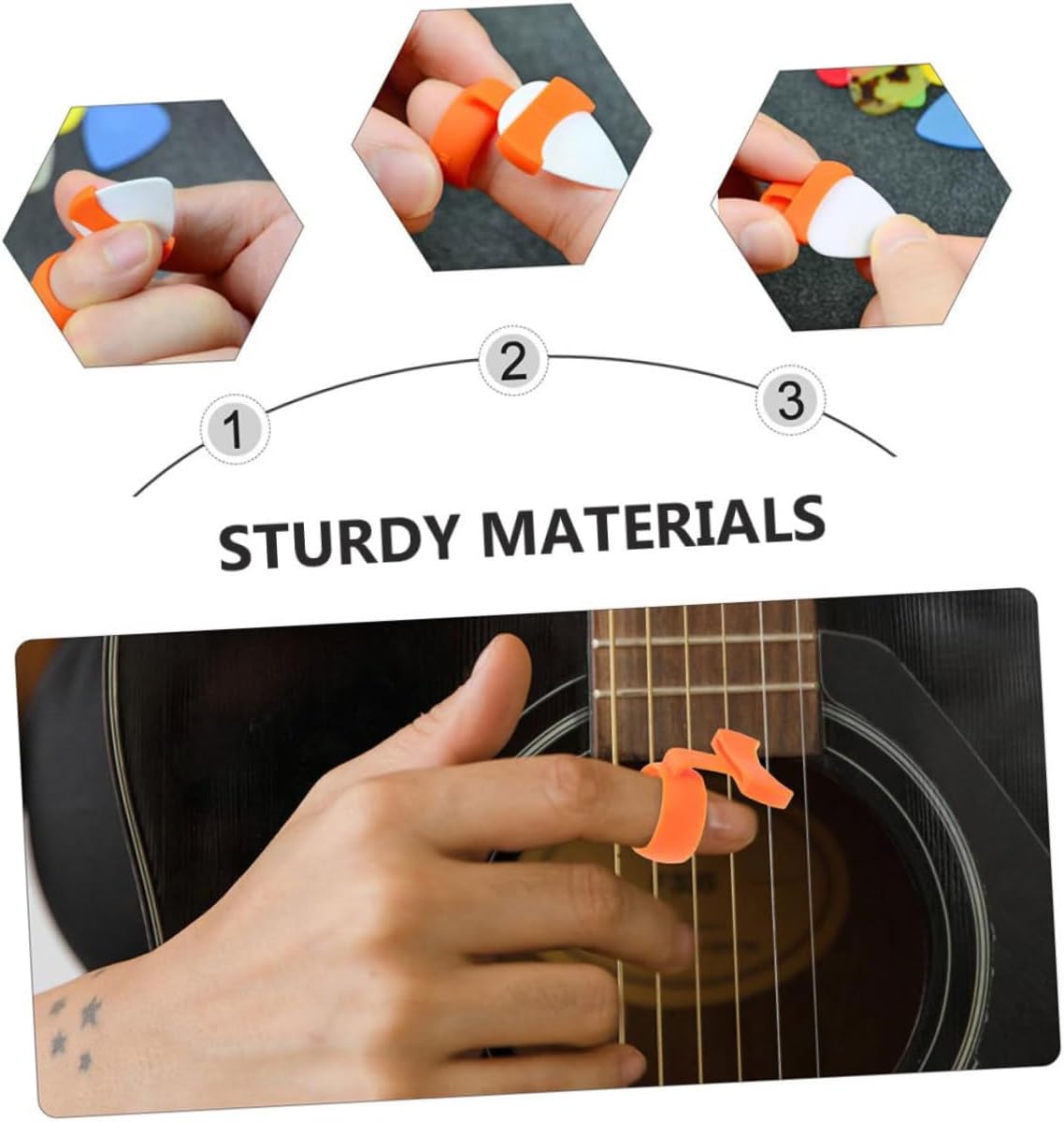 Levemolo Silicone Guitar Pick Holder Cover for Non Slip Storage Orange image 4