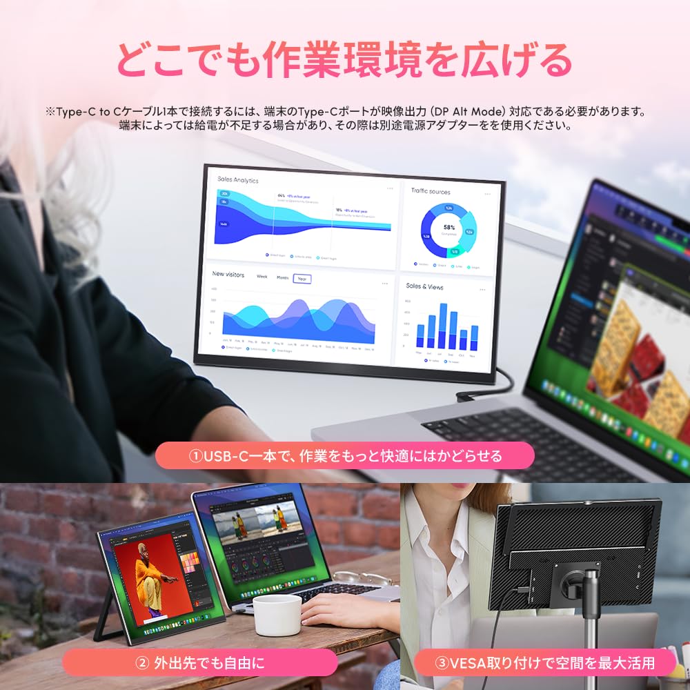 Amazon.co.jp: Upperizon モバイルモニター 13.3インチ 4K 16:10