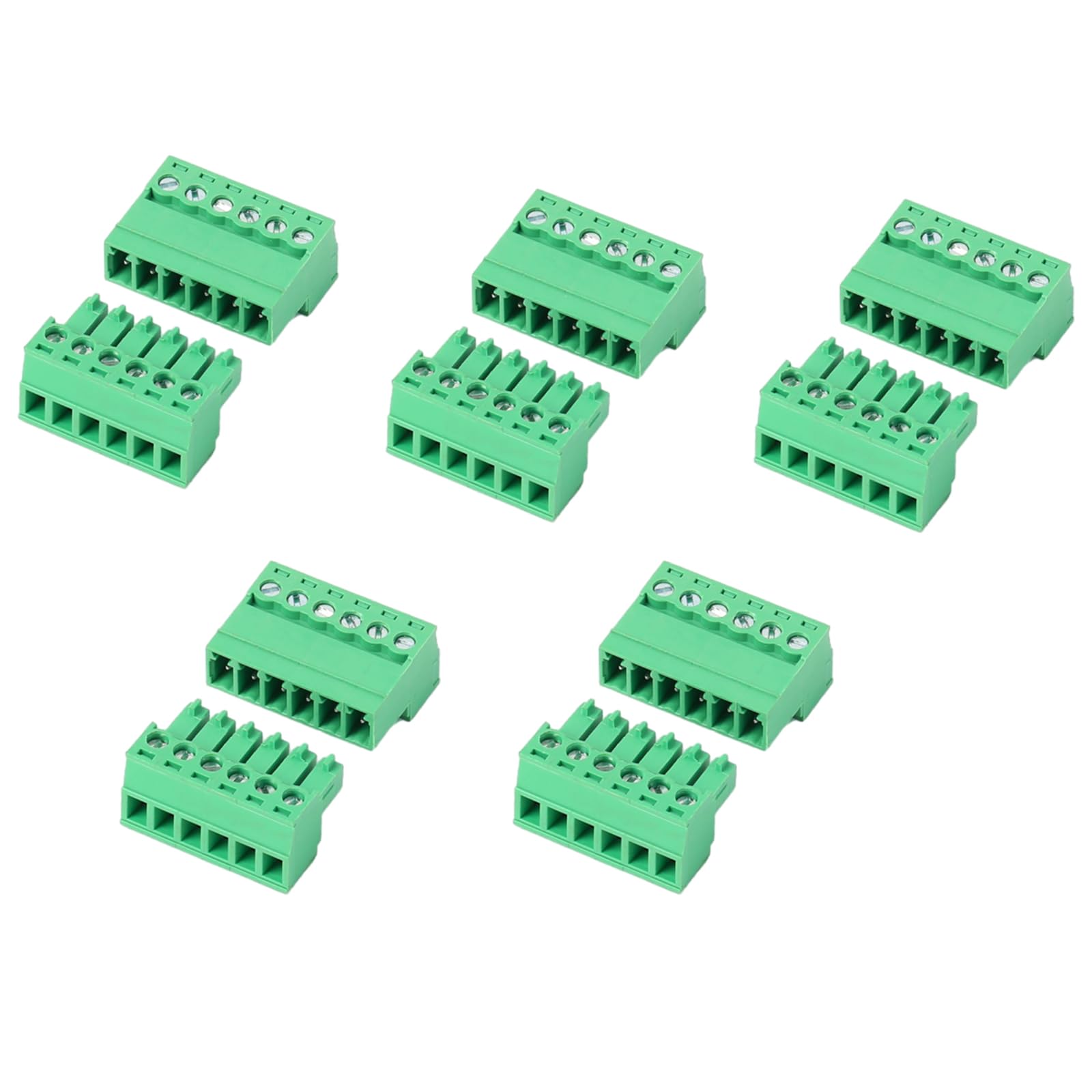 Conector PCB de 6 pines y 3.81 mm, bloque de terminales de tornillo enchufable para cable AWG 7