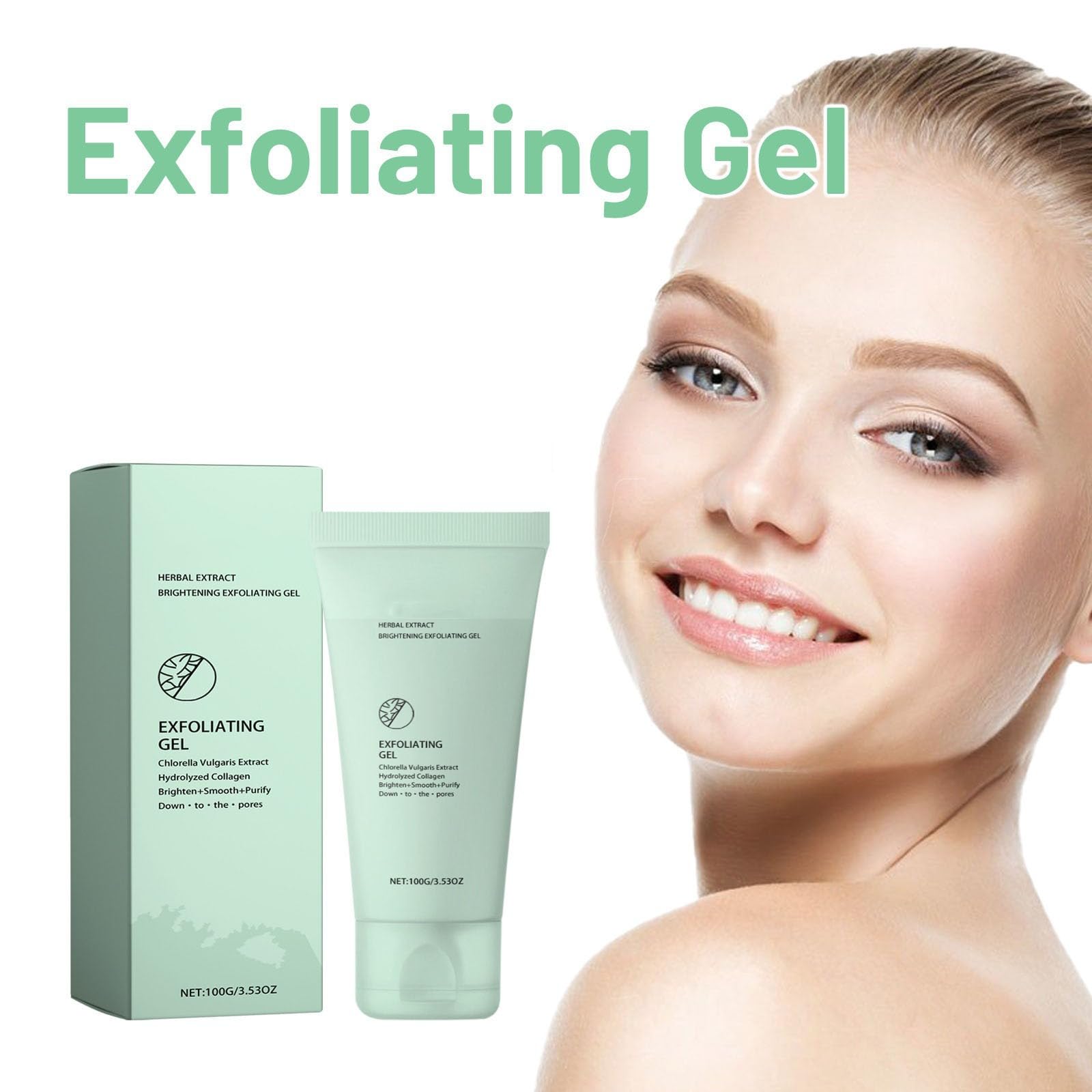 Gel Esfoliante Esfoliante, Estratto Vegetale, Scrub Corpo Esfoliante | Gel esfoliante illuminante arricchito con estratti vegetali e collagene idrolizzato. Elimina delicatamente le cellule morte,