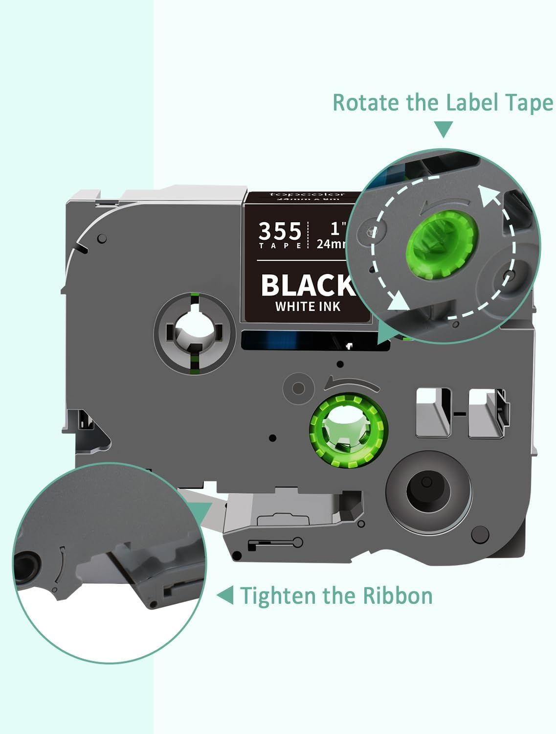 6-Pack 24mm 0.94" Color Tape Compatible for Brother Label Maker Tape 1 Inch image 3