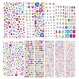 KICNIC 4000 Stück Glitzersteine Selbstklebend, 3D Glitzer Sticker, Bunte Strasssteine Gesicht, Klebesteine zum Basteln Verschiedene Formen für Festival Deko, DIY, Schminke