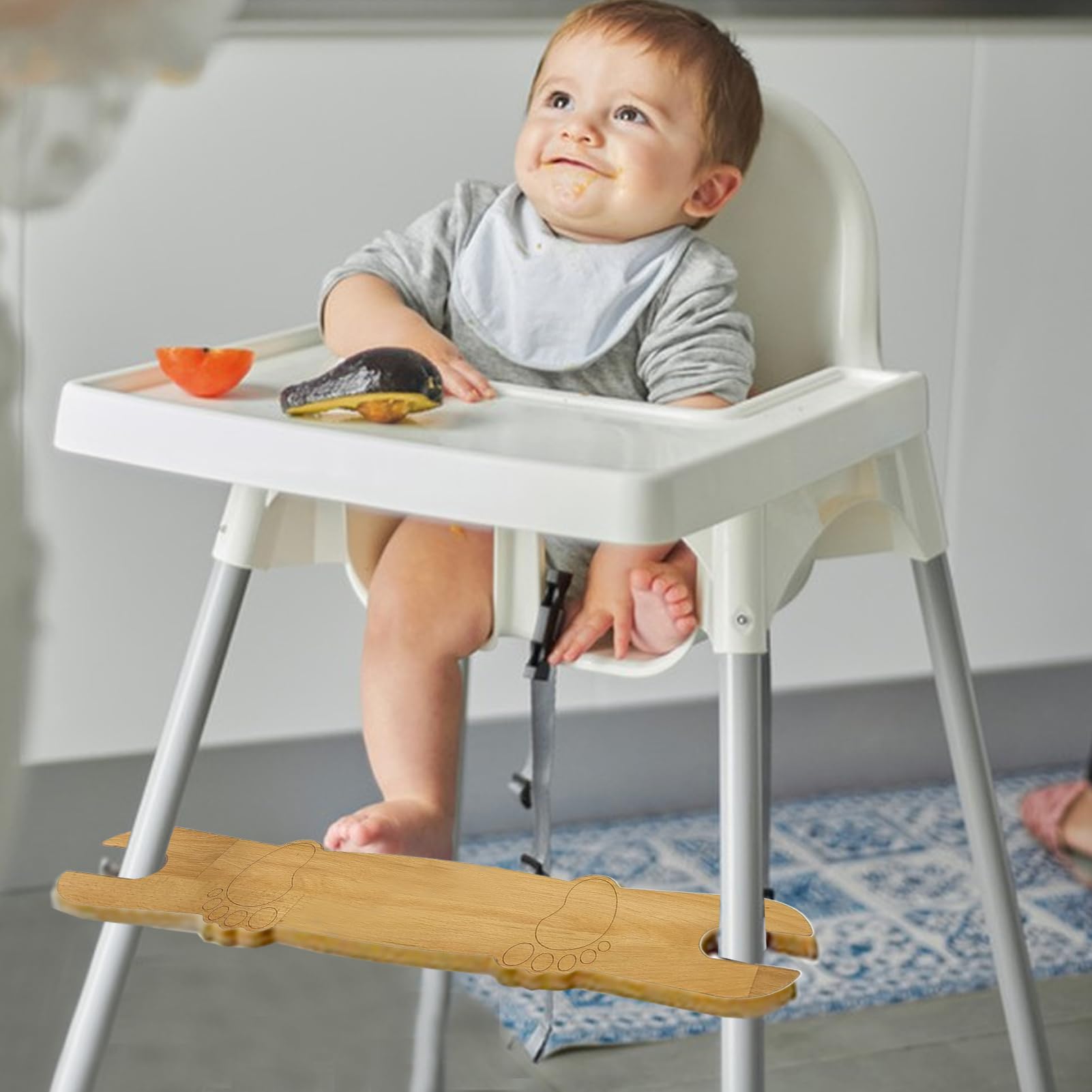 Hochstuhl-Fußstütze, rutschfeste Fußstütze aus Holz, ergonomischer Babybedarf, Kinderzimmermöbel für Kleinkinder, Essen, Essen und Komfort, 50 x 8,2 cm
