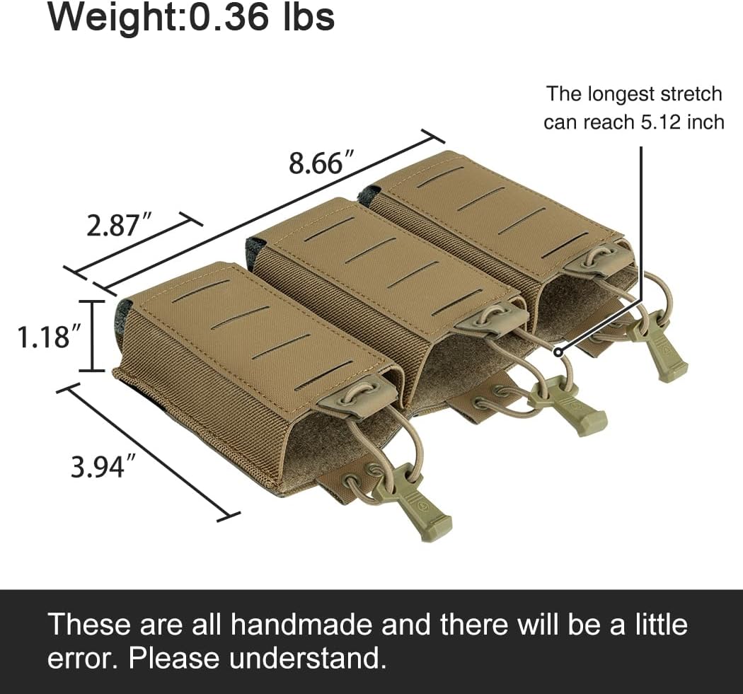 Triple MOLLE Mag Pouch Tactical 5.56 Magazine Pouch Open-top Carrier for M4 M16 AR15 G36 Magazine