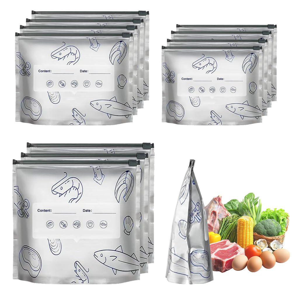 Bolsas de papel de aluminio sellables herméticas con etiquetas para verduras frescas