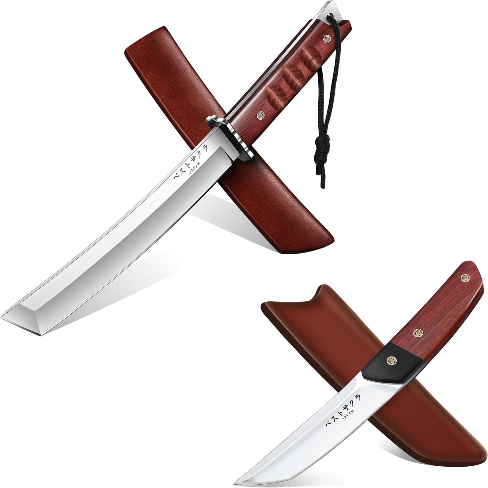 DRGSKL Kampfmesser Japanisc-Tanto Messer mit Outdoor-Messer mit feststehender Klinge