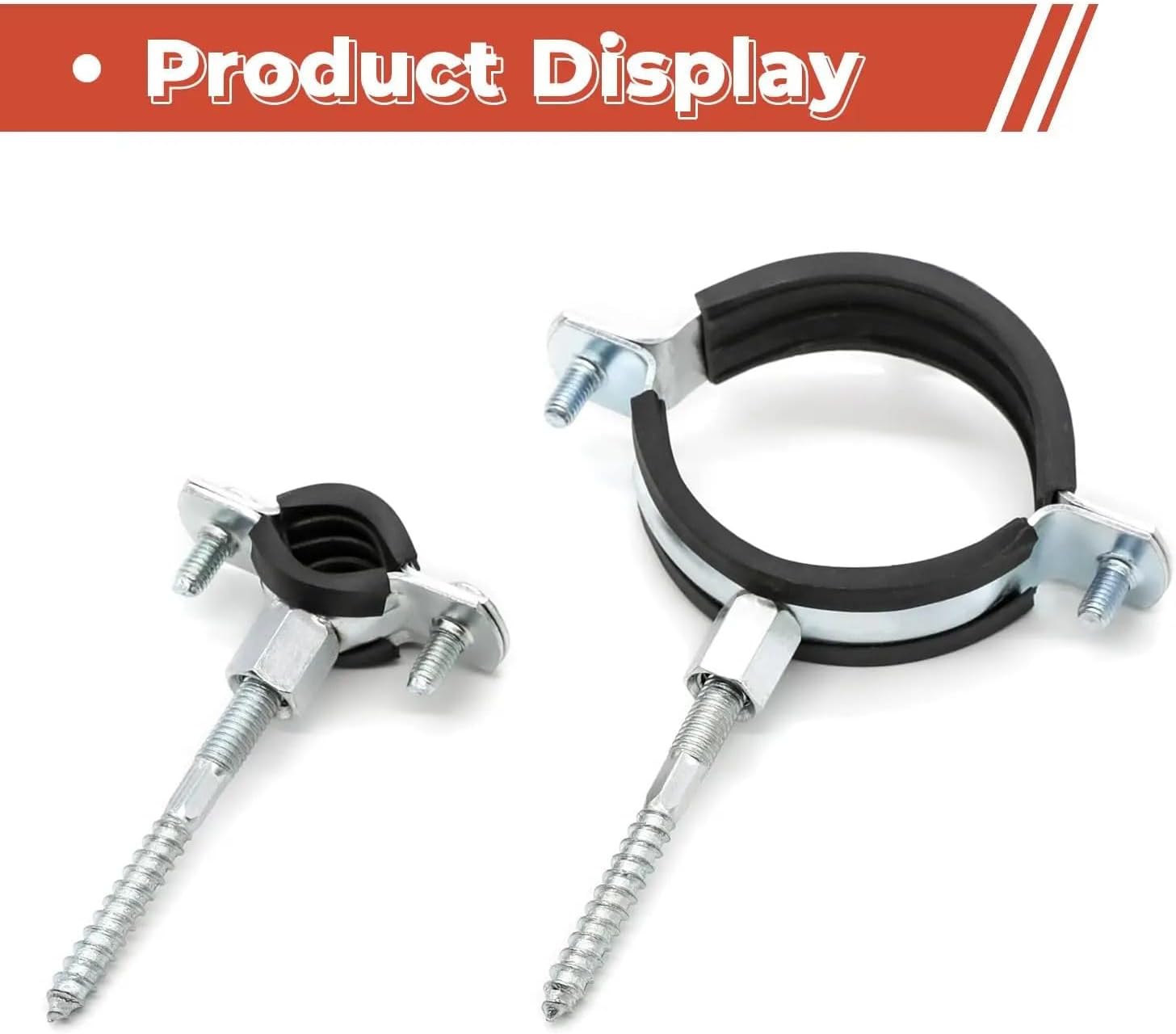 4PCS Pipe Bracket Clamp with Rubber Screw Adjustable 15-166mm Wall Ceiling Mount Clamp Support Hanger Clip(20-25mm)