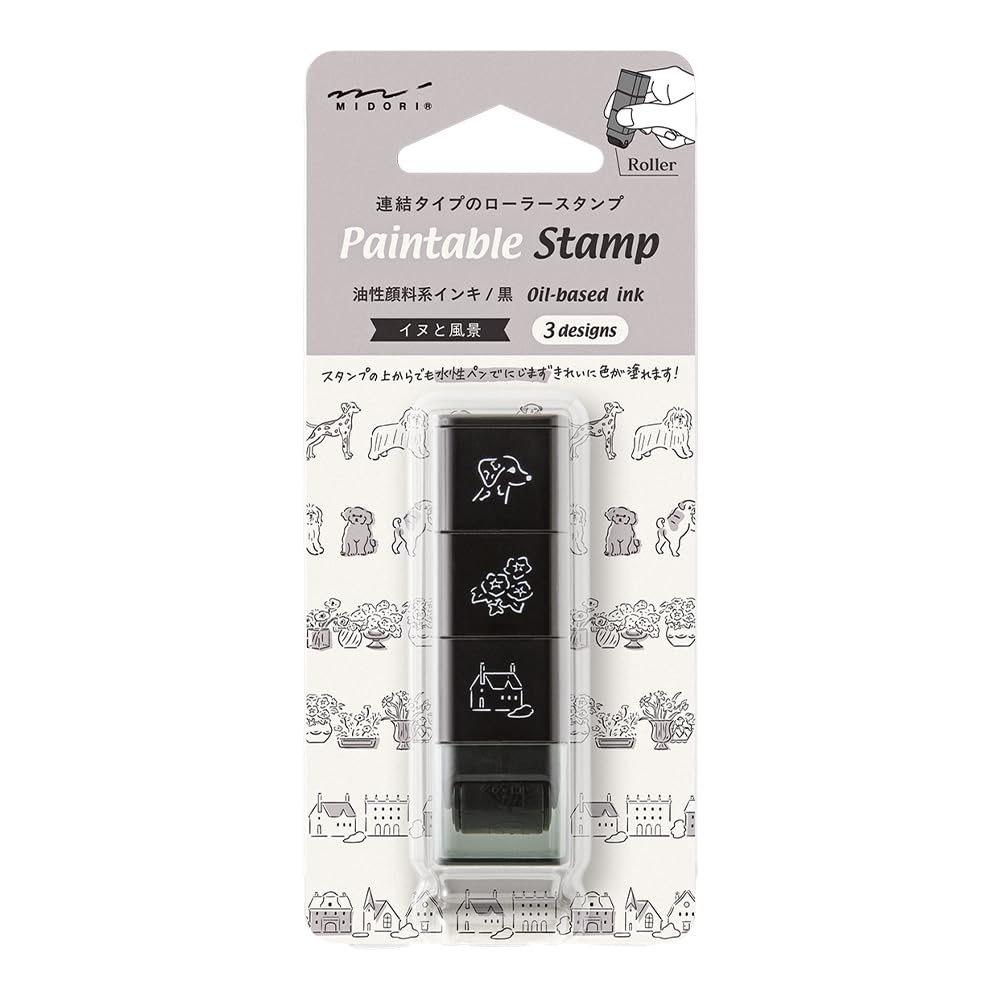 Designphil Dog And Landscape Pattern Midori Stamp Roller Dog And Landscape 35628006