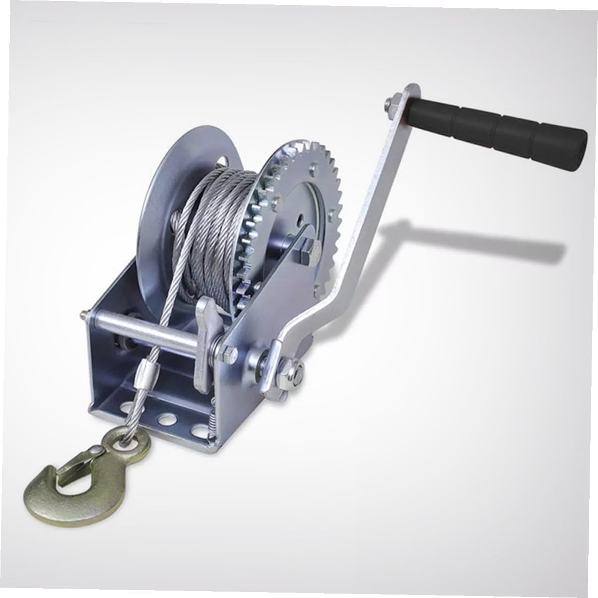 PRETYZOOM Hand Winch with 10m Steel Cable 3500lbs Manual Boat Trailer Winch Heavy-Duty Towing Hauling Cable for Car, Truck, and Rv Use