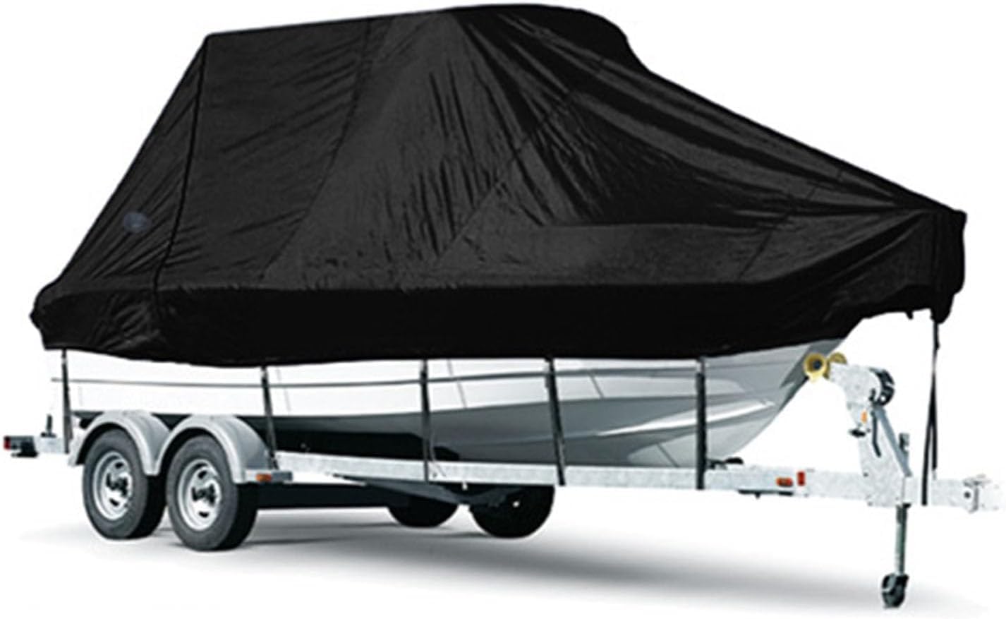 Housse De Bateau Robuste 210D – Imperméable Anti-UV, Remorquable, Pour Coque V, Taille S (420 Cm), Noir