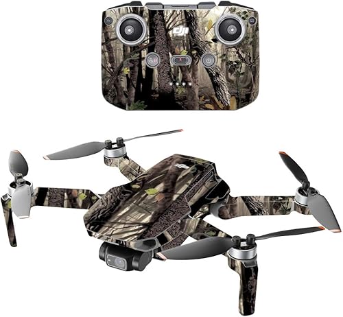 MightySkins - Compatible con DJI Mini 2 Dron portátil - Camuflaje de árbol Funda protectora de vinilo duradera y única Fácil de aplicar, quitar y