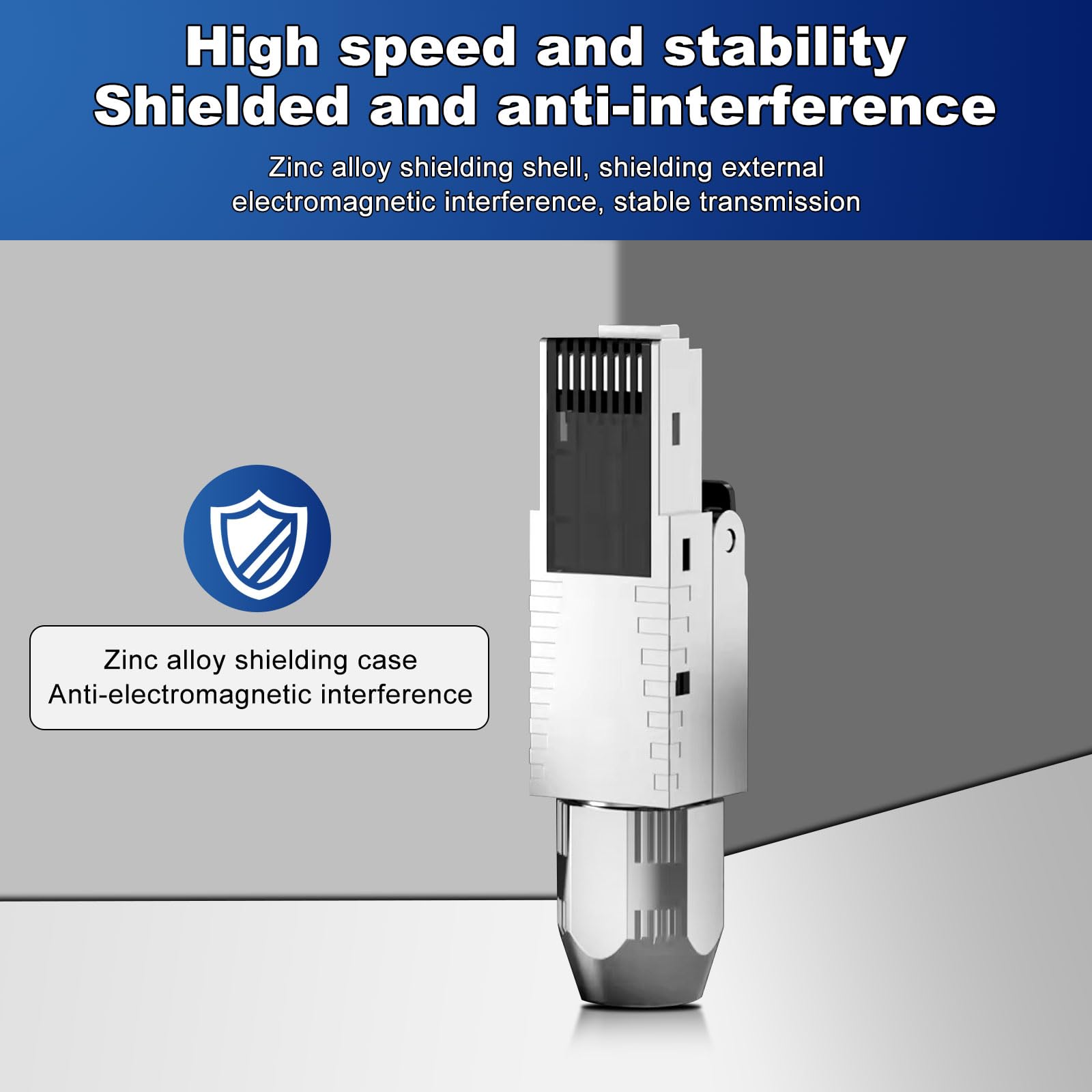 12x CAT 7 RJ45 Stecker Netzwerkstecker für starre LAN Kabel Verlegekabel Ethernet, lan stecker cat 7 werkzeuglos LSA，vollgeschirmt STP, 10 Gbit/s, AWG 22-24