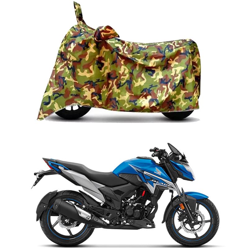 Image of Waterproof 100% PVC Coated Full Bike Scooty Two Wheeler Body Cover Compatible for Honda X-Blade BS6 /UV-Rays /Heat Protection /Birds Dropping /Scratchproof /Dust Proof [6X6 Jungle Print]