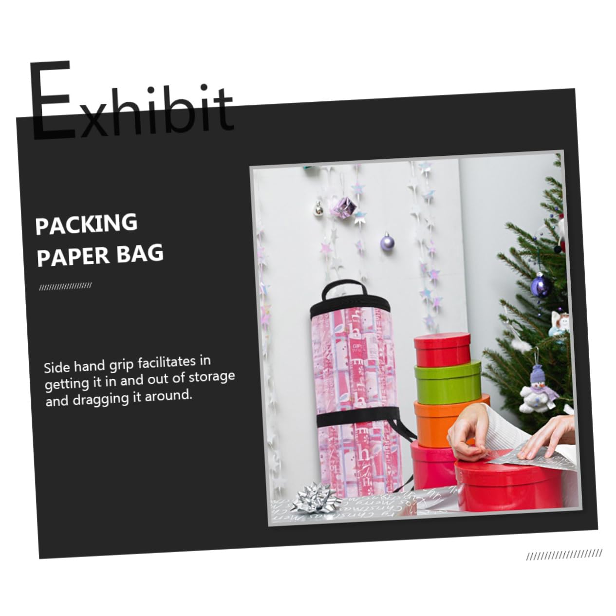 FRCOLOR 2 Stk Aufbewahrungstasche tragetasche für geschenkpapier geschenkpapieraufbewarung Tür Aufbewahrungsbeutel aus Packpapier Weihnachts-Accessoire Papiertüten verpacken PVC