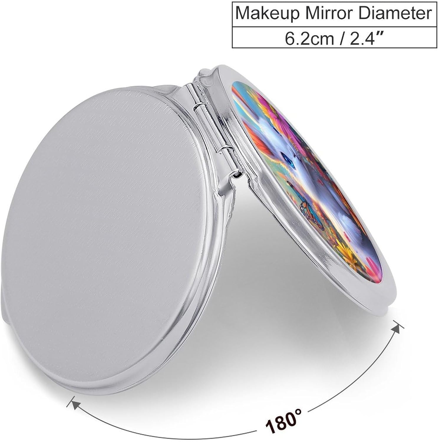 Cute Bunny Flowers Compact Makeup Mirror Mini Foldable Cosmetic Mirror Portable Travel Mirror for Purse Pocket
