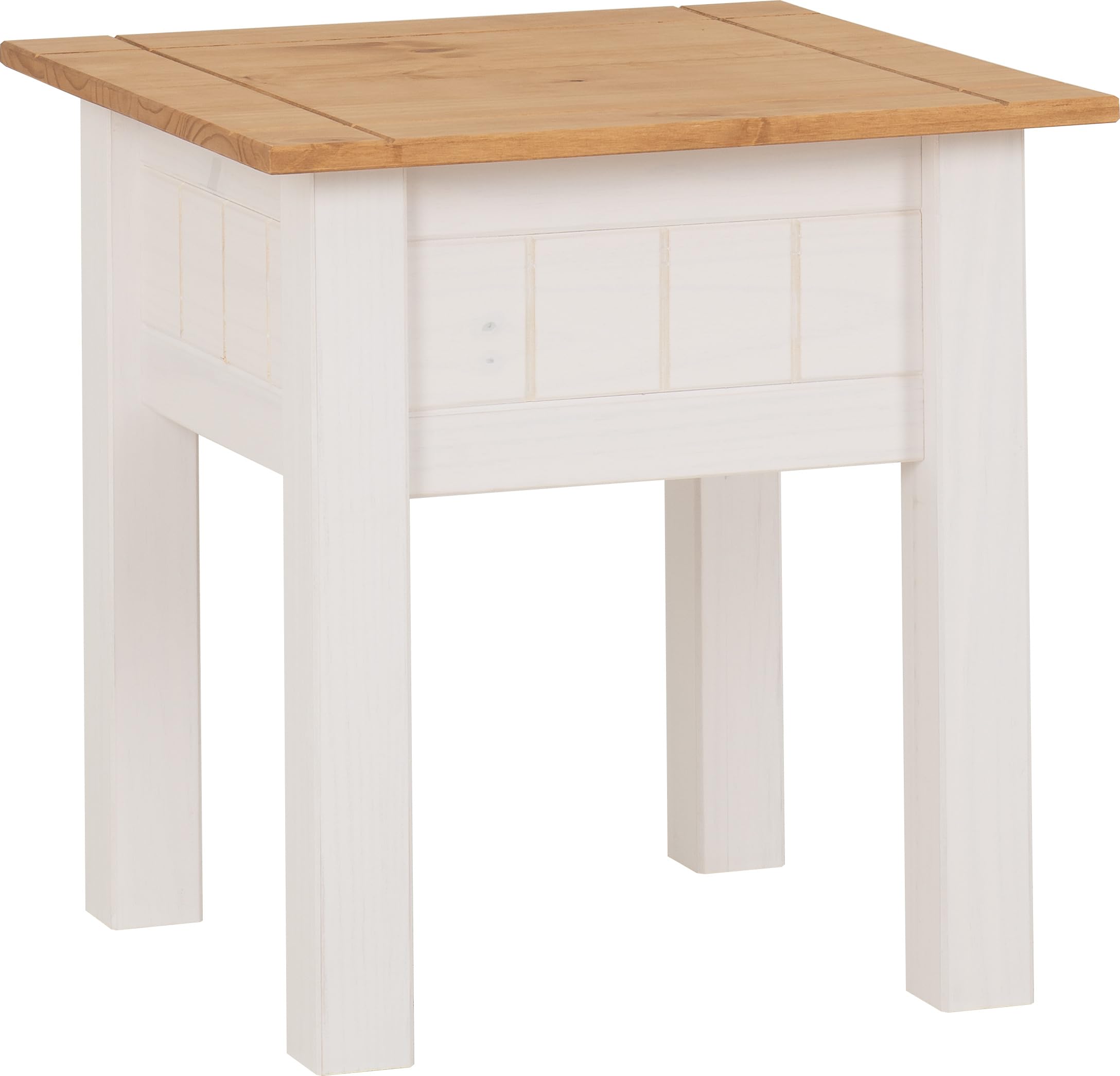 Seconique Panama White and Waxed Pine Lamp Table