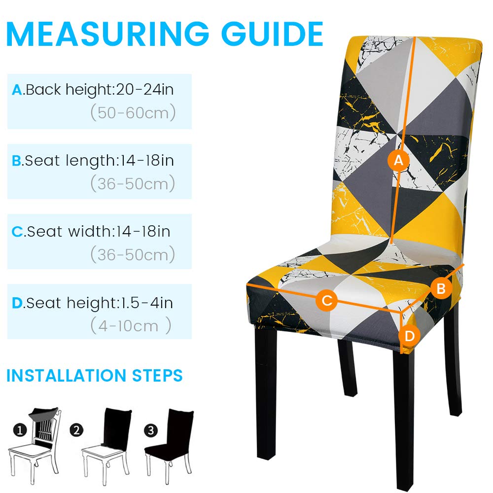 TOPCHANCES Housses de Chaise,Lot de 4 ou 6 pièces en Élasthanne Extensible pour Salle à Manger,Housse de Chaise Amovible Lavable en Tissu Housse de Protection pour Hôtel,Banquet,Dîner,Réunion(6 pcs)