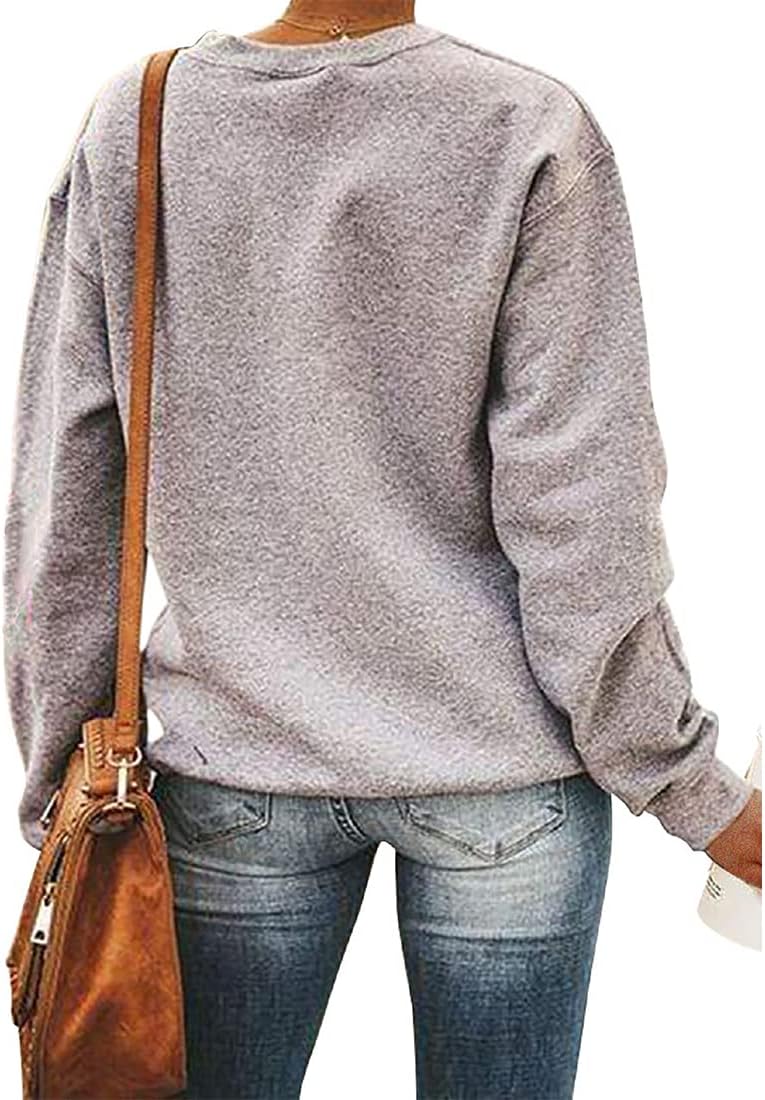 Valentine's Day Long Sleeve Sweatshirts Women Love Heart Print Graphic Shirts Pullover Tops Casual Blouse - Image 5