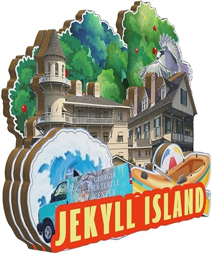 Miniatura 2 de Jekyll Island Georgia USA - Imán de madera para nevera, monumentos 3D, recuerdos coleccionables, decoración hecha a mano -2663