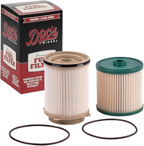Doc's Diesel Separador de combustible/agua DGF430+DGF401 | Compatible con RAM 6.7L Cummins 2500, 3500, 4500, 5500 2019-2024 | Reemplaza 68157291AA,