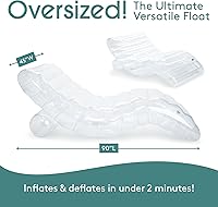 Vista 7 de FUNBOY Tumbona gigante súper transparente para piscina, tamaño de 1 a 2 personas