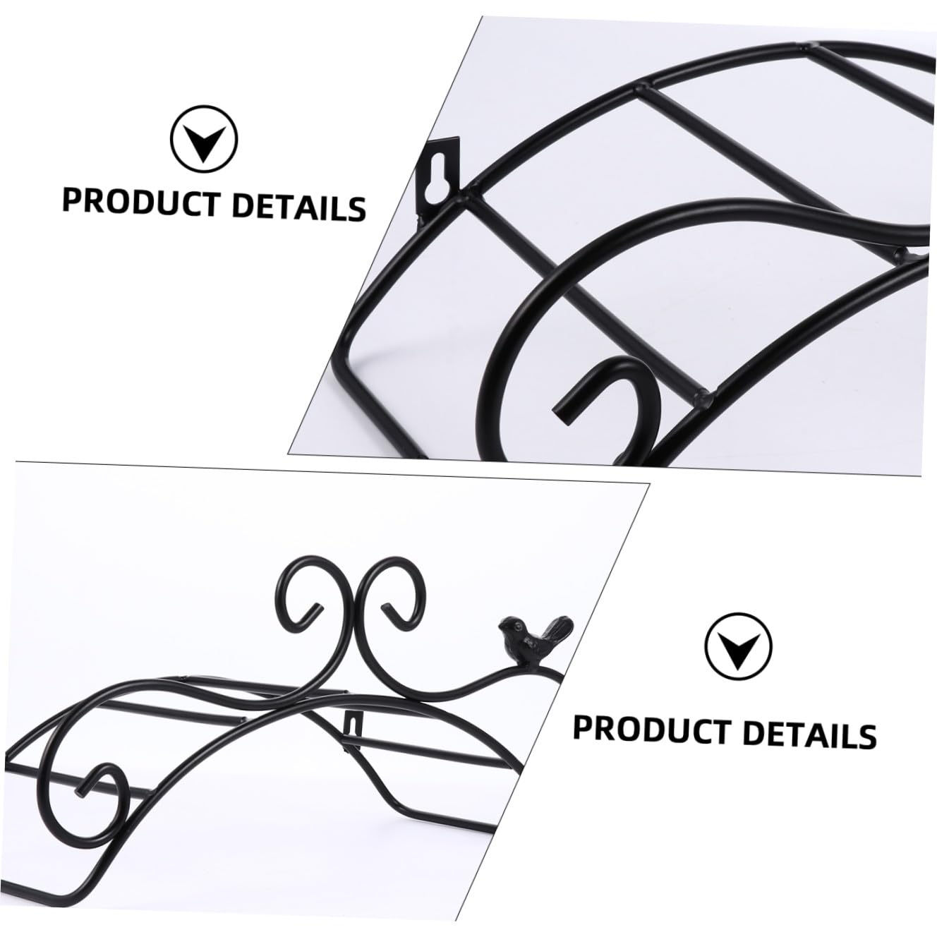 HANABASS Support Mural de Rangement pour Tuyau Arrosage Rack de Stockage Pratique Noir pour Jardin Installation Facile et Décoratif