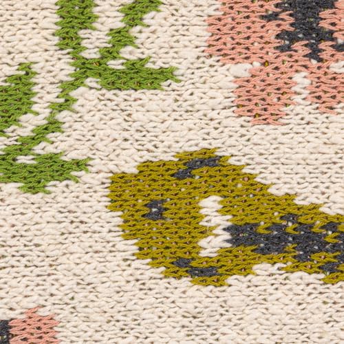 Image of Creative Co-Op Cotton Knit Baby Blanket with Snakes and Flowers, 40 inch L x 32 inch W