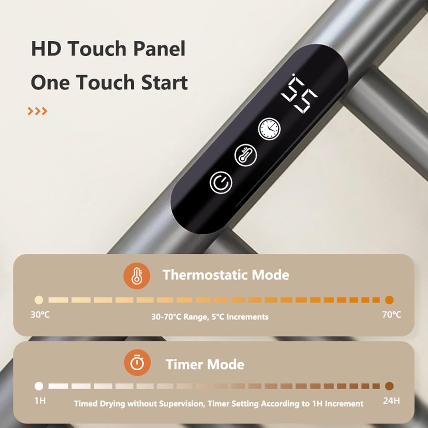 Electric Towel Warmer Rack with Timer & Temperature Control LED Indicator Top Shelf Design – Ideal for Spa-Like Bathroom Experience Efficient & Stylish Heat Solution