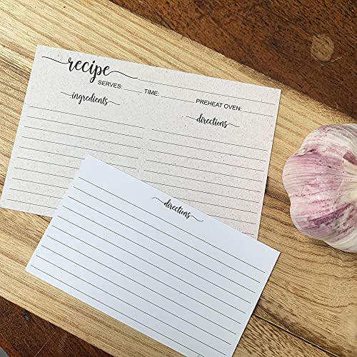 321Done Small Rustic Recipe Cards (Set Of 50) 3" X 5" Minimalist Kraft Tan - Thick Luxury Double-Sided - Made In Usa #TOP7