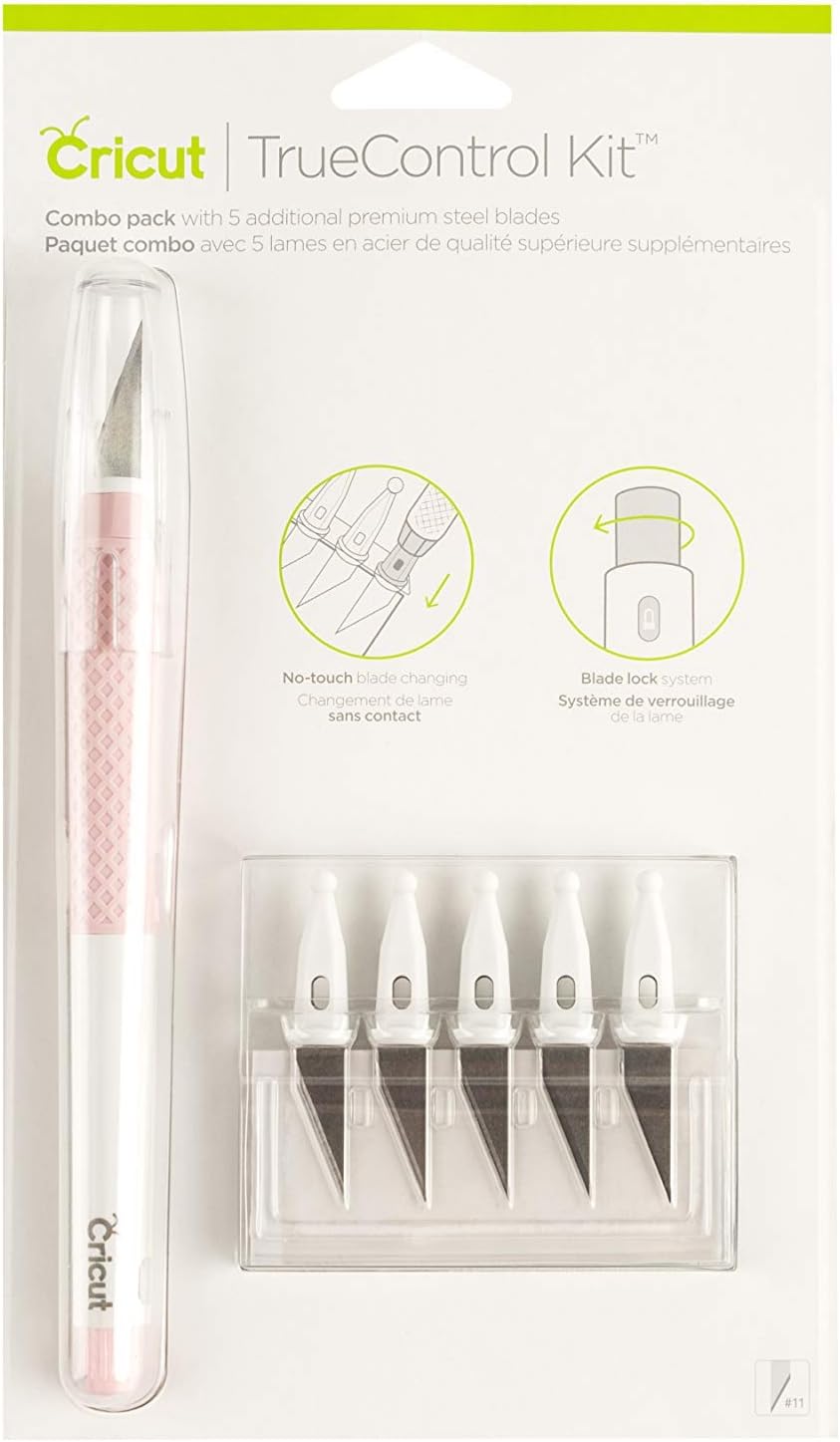 TrueControl Knife Kit - for Use As a Precision Knife, Craft Knife, Carving Knife and Hobby Knife - for Art, Scrapbooking, Stencils, and DIY Projects - Comes with 5 Spare Blades - [Rose] (New Version)