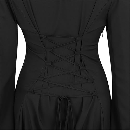 Miniatura 4 de Zhitunemi Vestido renacentista para mujer, disfraz medieval de Halloween, vestido gótico para feria