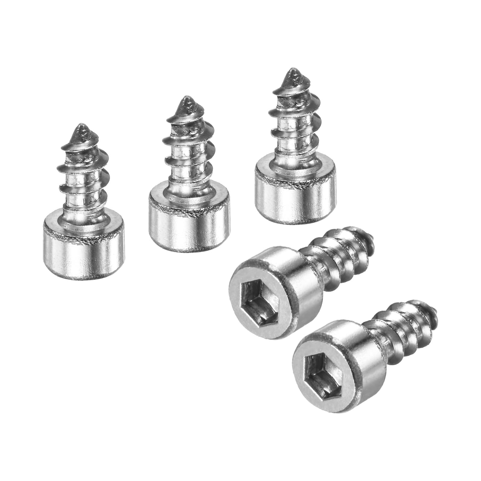 M METERXITY 50-Pack Hex Socket Head Cap Self-Tapping Screw, M5x12mm Stainless Steel Hex Drive Self Tapping Point for Furniture/Machinery/DIY Projects, Hexagon Drilling Screws