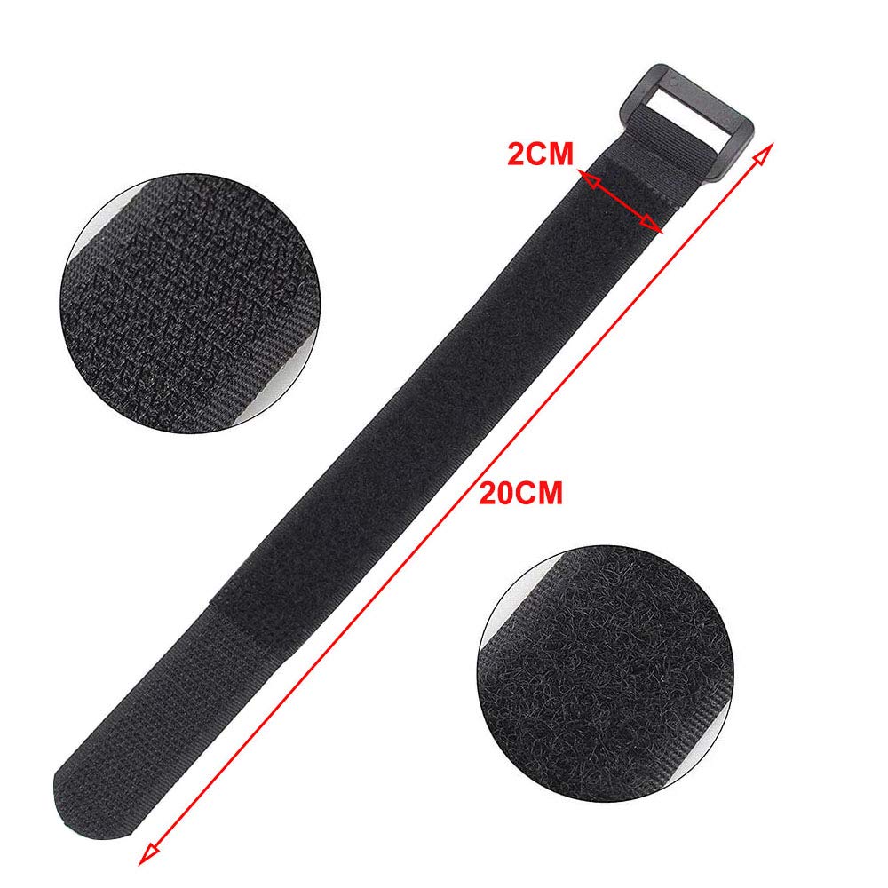 Gebildet 20 pezzi Fascette per Cavi in Nylon, Fissaggio Fascette con Riutilizzabili Hook e Loop, Adesivi Fascette di Cavi di Fissazione, Regolabili Cavi di Gestione(2cm × 30cm,Nero