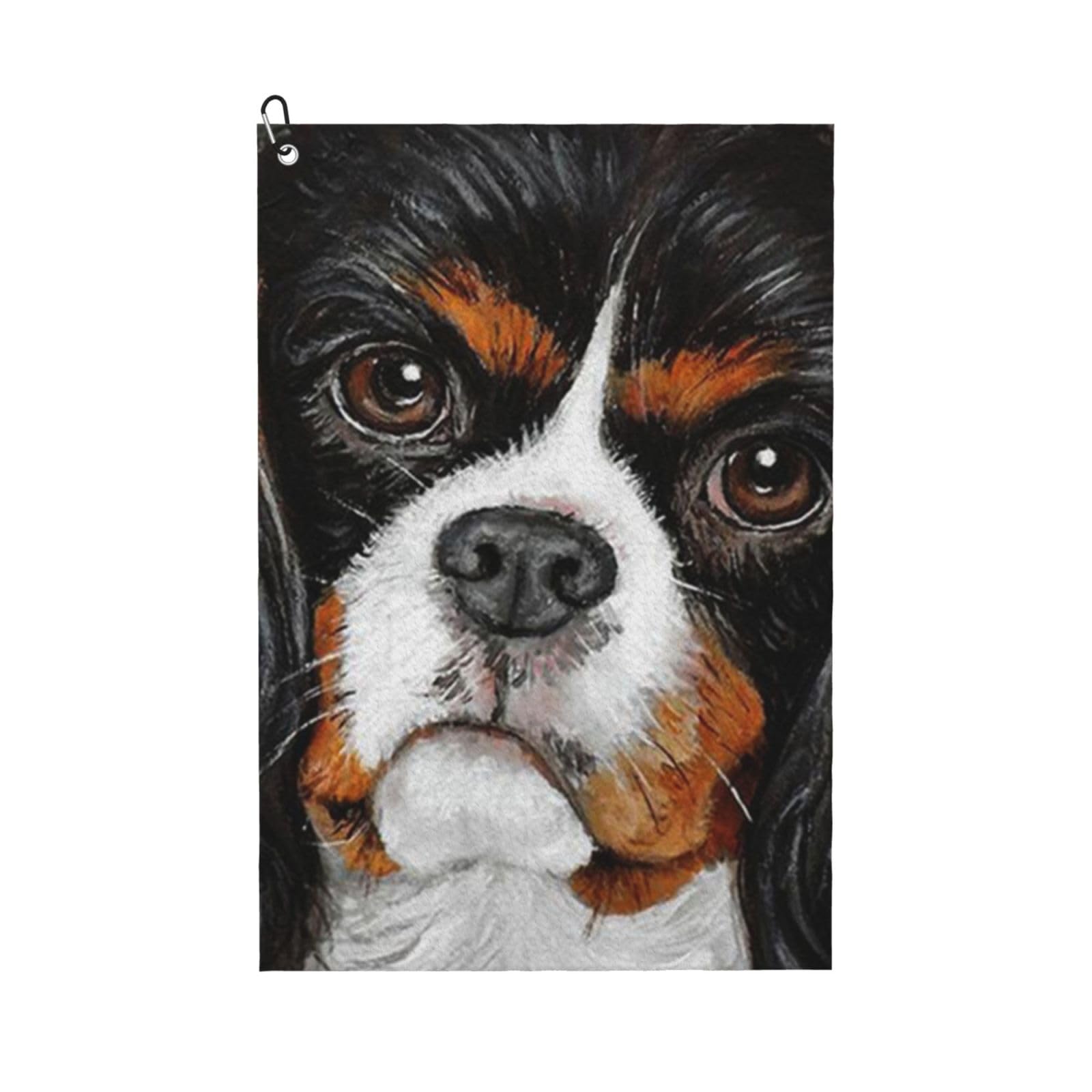 Hnnkloy Cavalier King Charles Spaniel Gift Dog, 16x24 in Portable Waffle Golf Towels with Carabiner Clip for Golf Bag