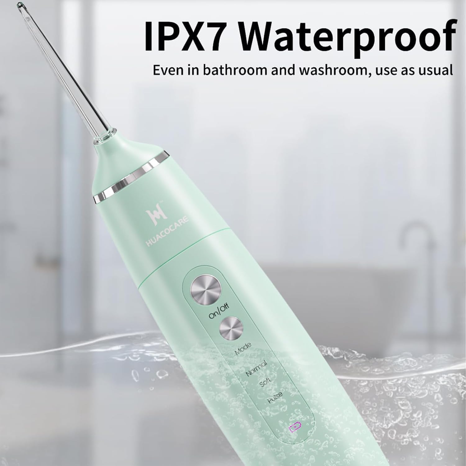 Water Flosser Equipped with Two Water Tanks for Home and Travel,3 Modes Dental Oral Irrigator,Portable,IPX7 Waterproof,Powerful Battery Life, Water Dental Flossers for Teeth (Light Green) - Image 7