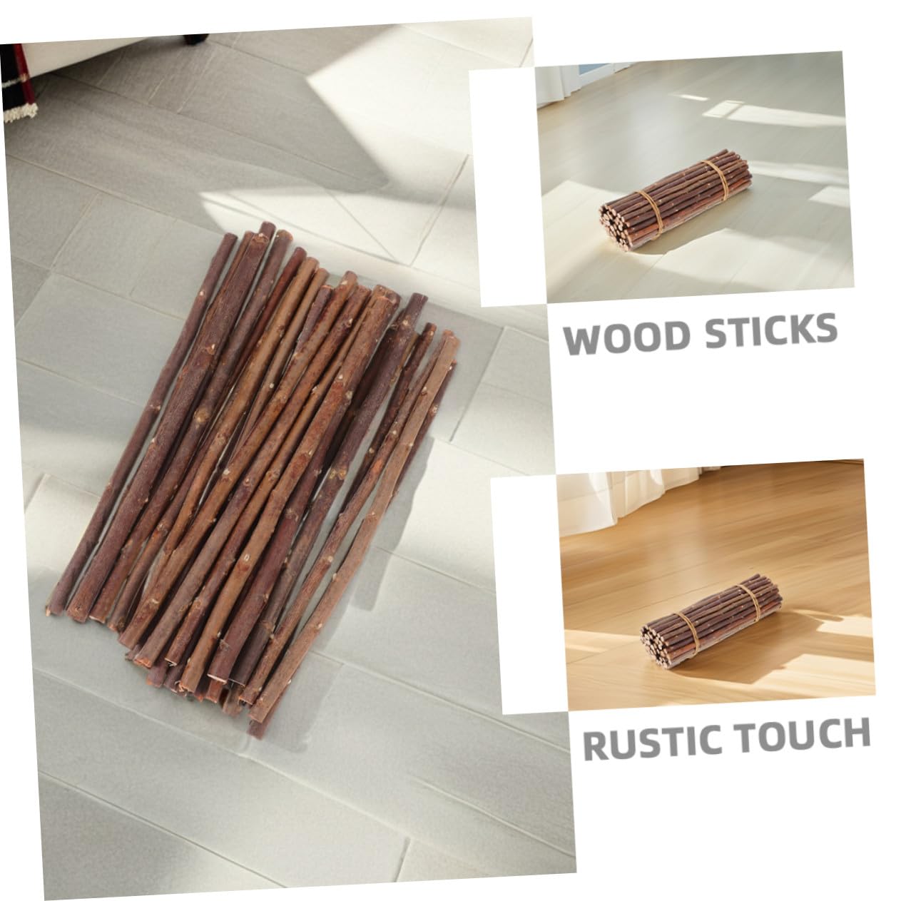 50 Stück Rustikale Holzstäbe Natürliche Getrocknete Äste Unbehandelte Bastelzweige für DIY Dekoration Modellbau Kreative Handarbeiten Holzstäbchen für Bastelprojekte ca