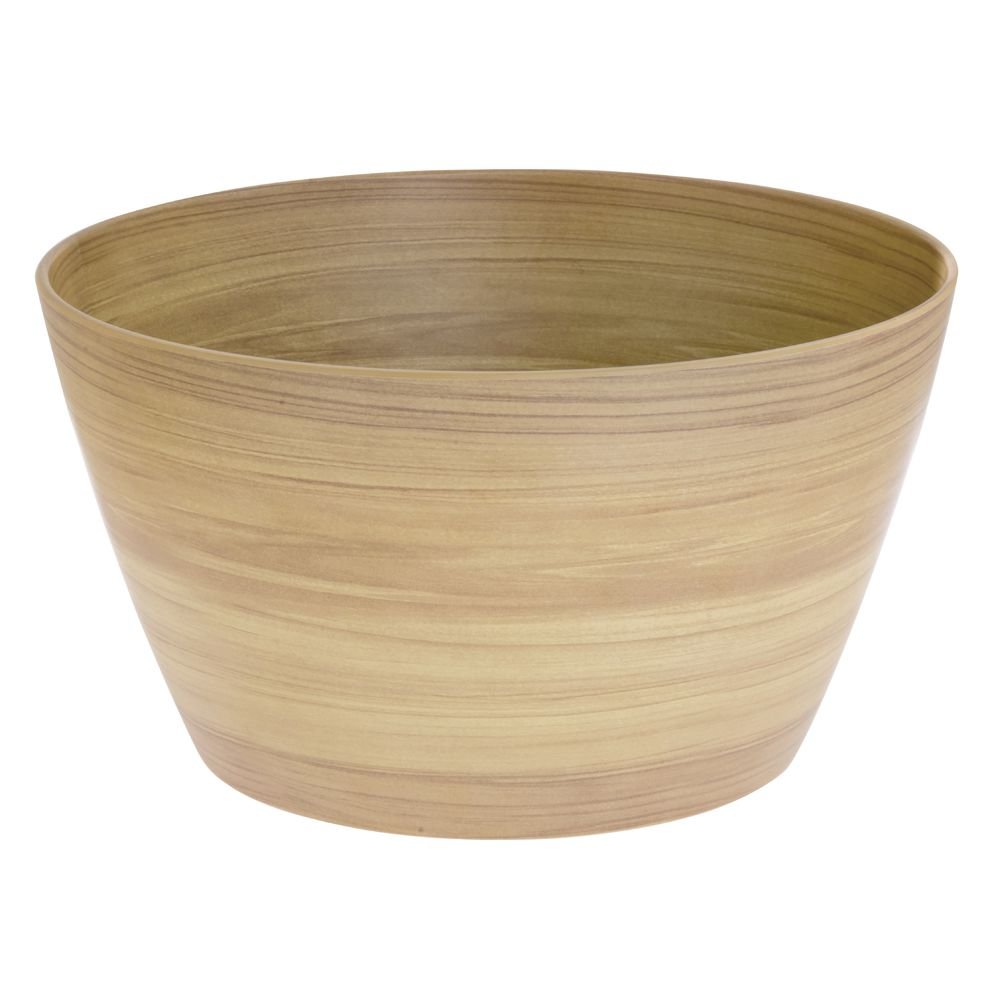 Wood-Look Serving Bowl Display Bowl by HUBERT – Plastic, Brown, Model H0195-BUTCHER