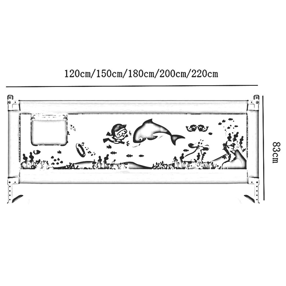 Barandilla de Cama para bebé, Protector de Cama, barandilla Vertical anticaída para Cama de niños pequeños, para Cama Queen y King, Rosa, 180 cm x 83 cm.