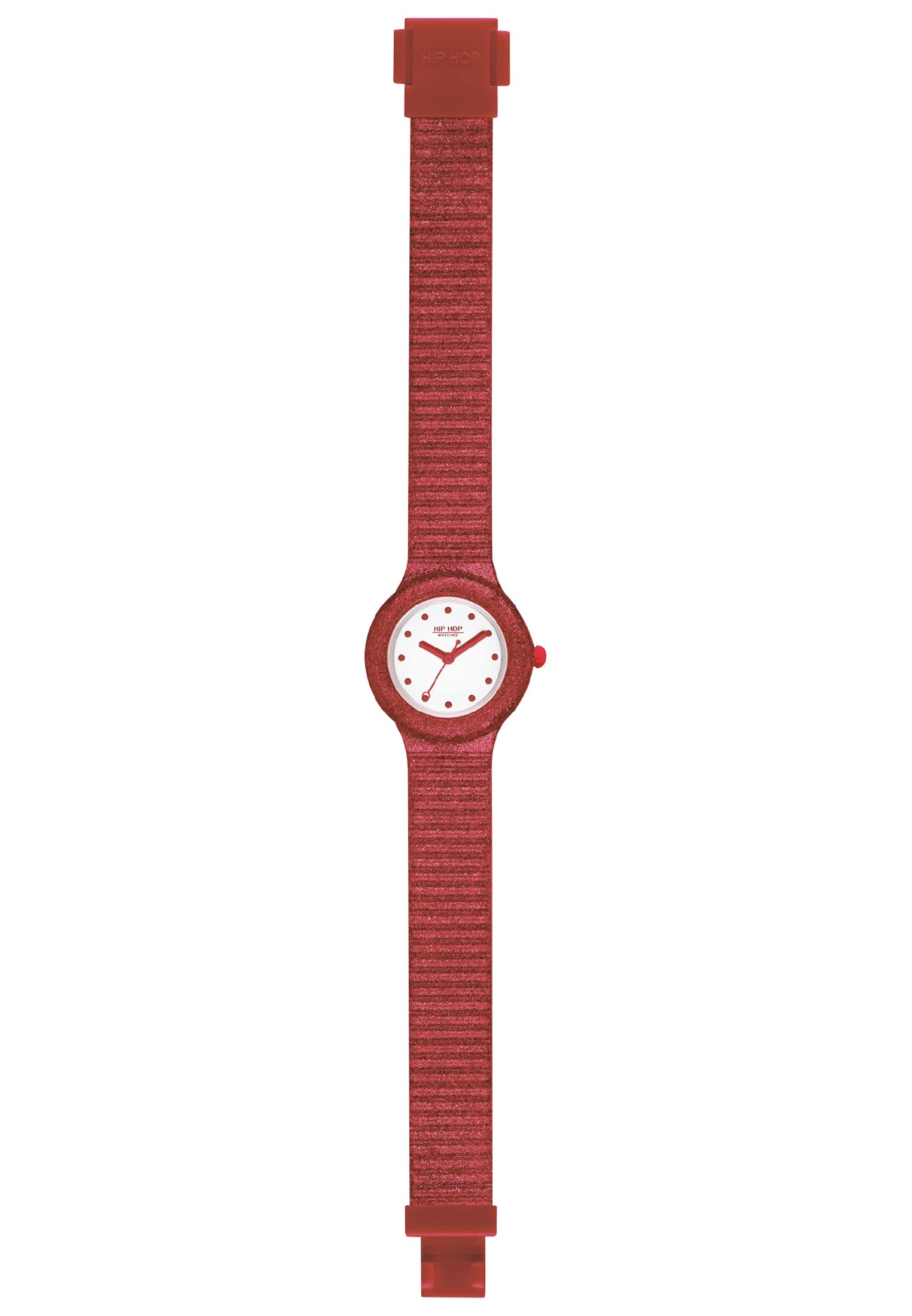 HIP HOP, Collezione Sparkling Mania, Orologio Donna, Cinturino Glitterato in Morbido Silicone, Resistente all'Acqua, Lunghezza Regolabile fino a 27,7 cm, Pratica Chiusura con Bottone