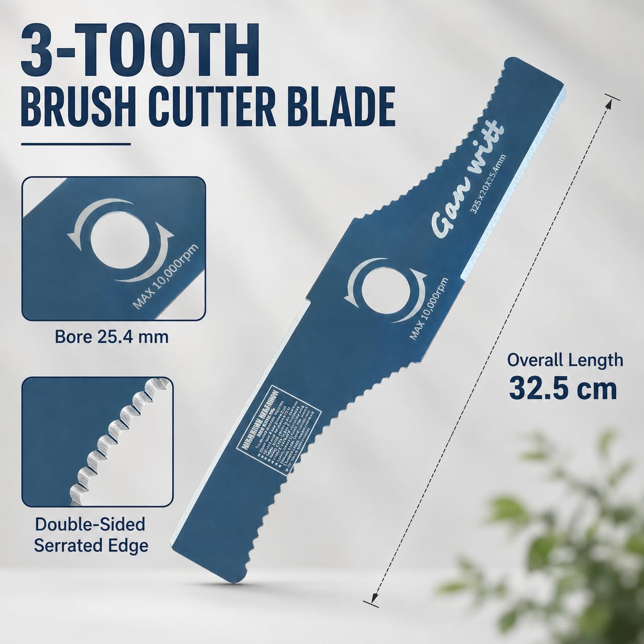 Cuchilla Desbrozadora en S para Bosch AFS 23-37, Hoja Dentada Eficiente para Cortar Más Rápido Hierba, Maleza y Arbustos con Menos Resistencia