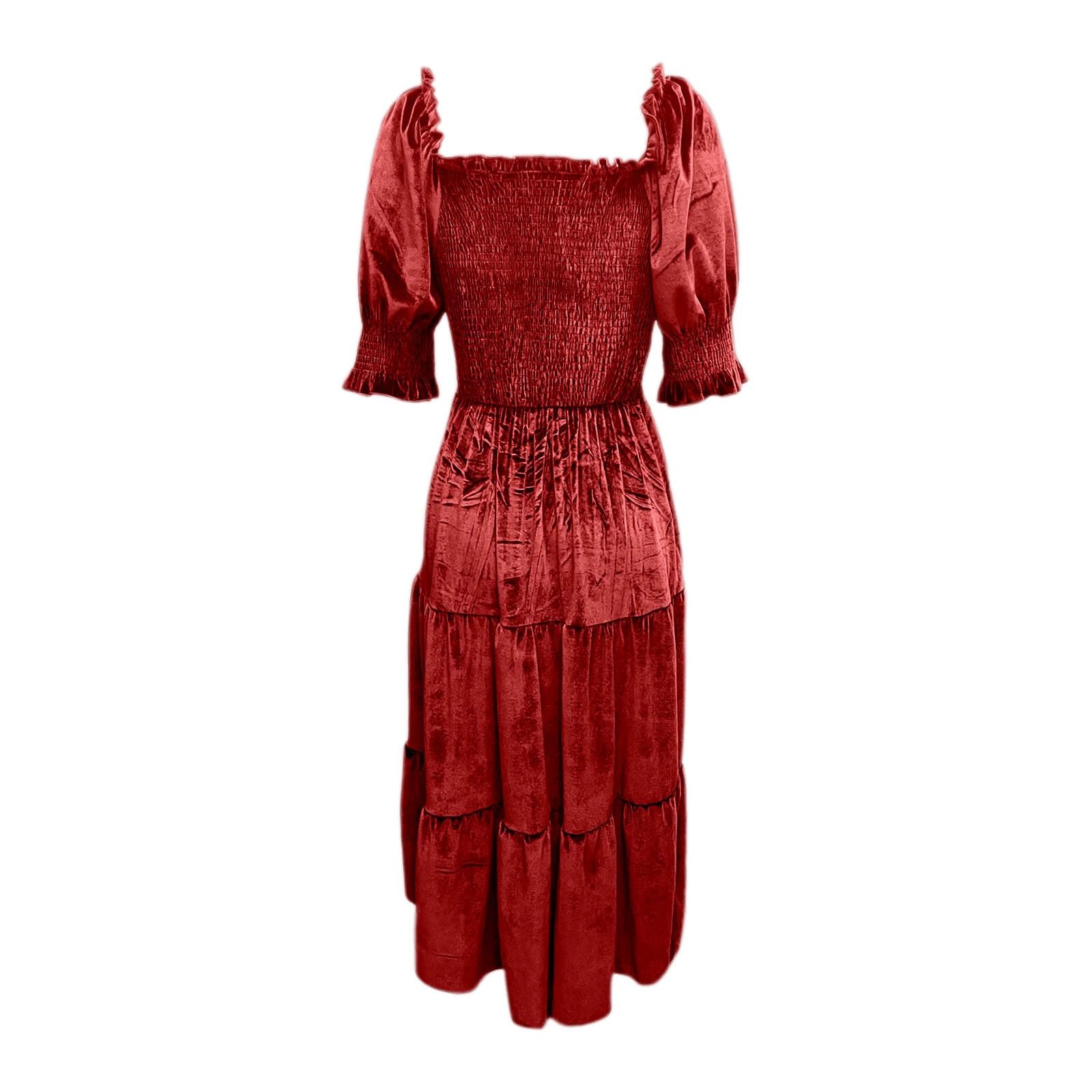Generisch Kleid Samt Damen Lang Langarm Elegant Samtkleid Curvy Partykleid Maxi Festlich Cocktail Winter Große Größen Hohe Taille Cocktailkleid Abendkleider Winterkleidung