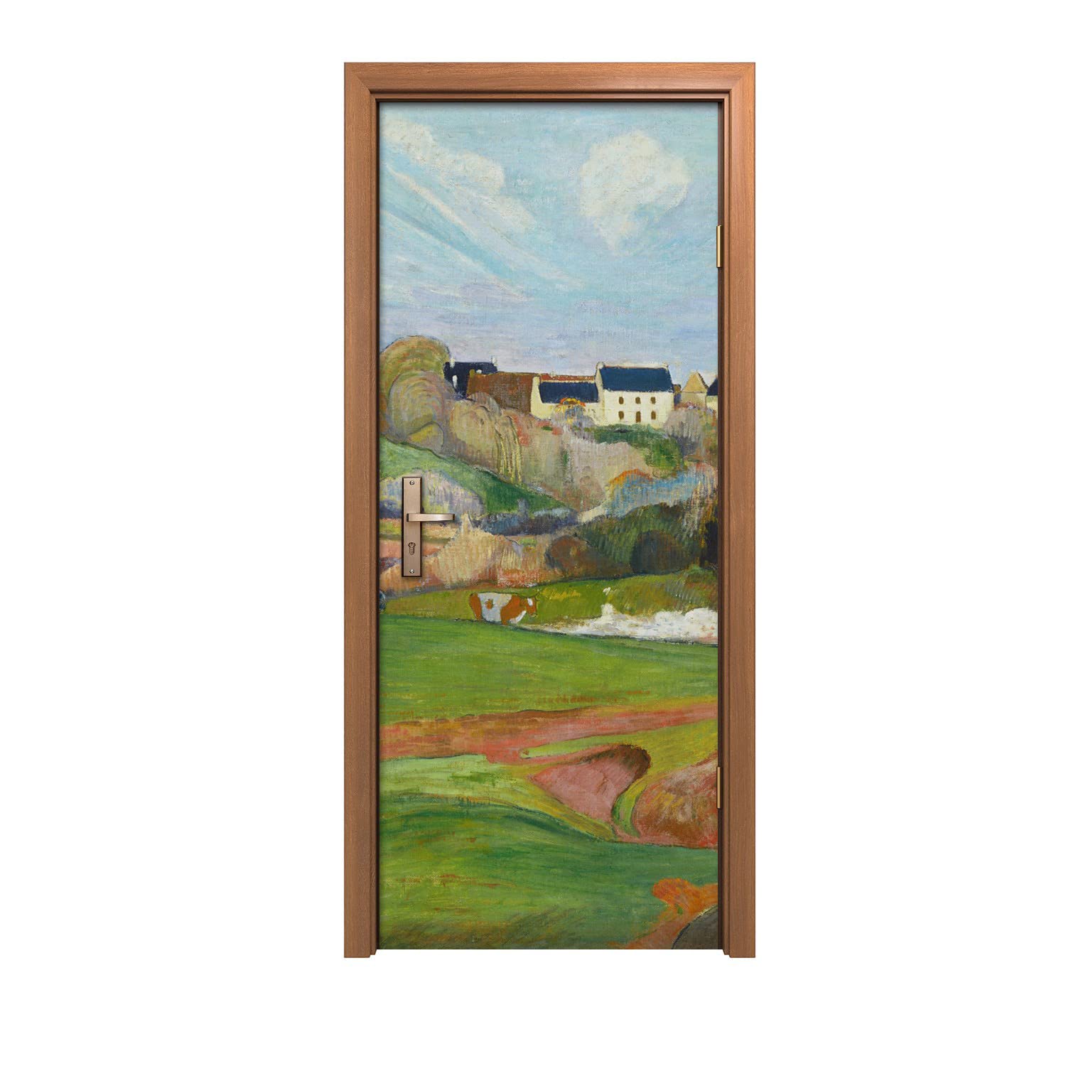 Paysage à Le Pouldu Gauguin autocollant pour rénover et masquer une porte 80x200cm