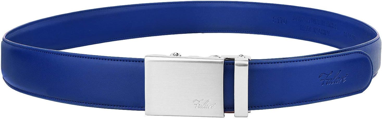 Falari Men Unisex Genuine Leather Ratchet Dress and Casual Belt, Automatic Sliding Buckle, Trim to Fit - Image 4