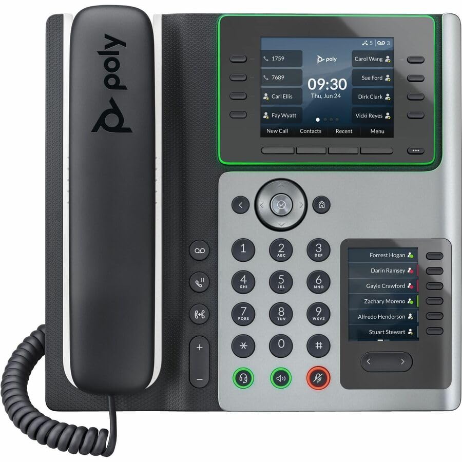 Poly E450 IP Phone - Corded - Corded - Desktop - Black - VoIP - 2 x Network (RJ-45) - PoE Ports