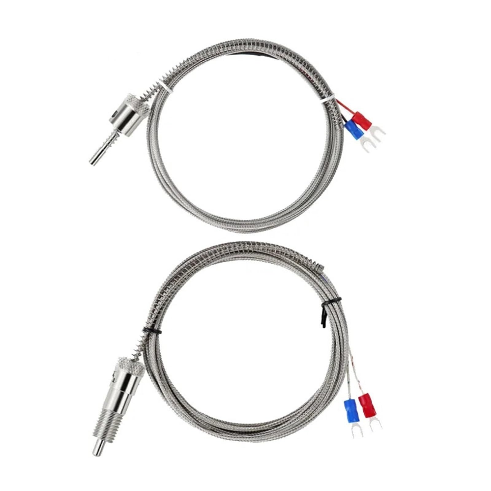Sensor de temperatura de 5 uds con adaptador de rosca M12, Cable de bayoneta de 1/2/3/4/5M con funda de resorte(1m Cable Length)