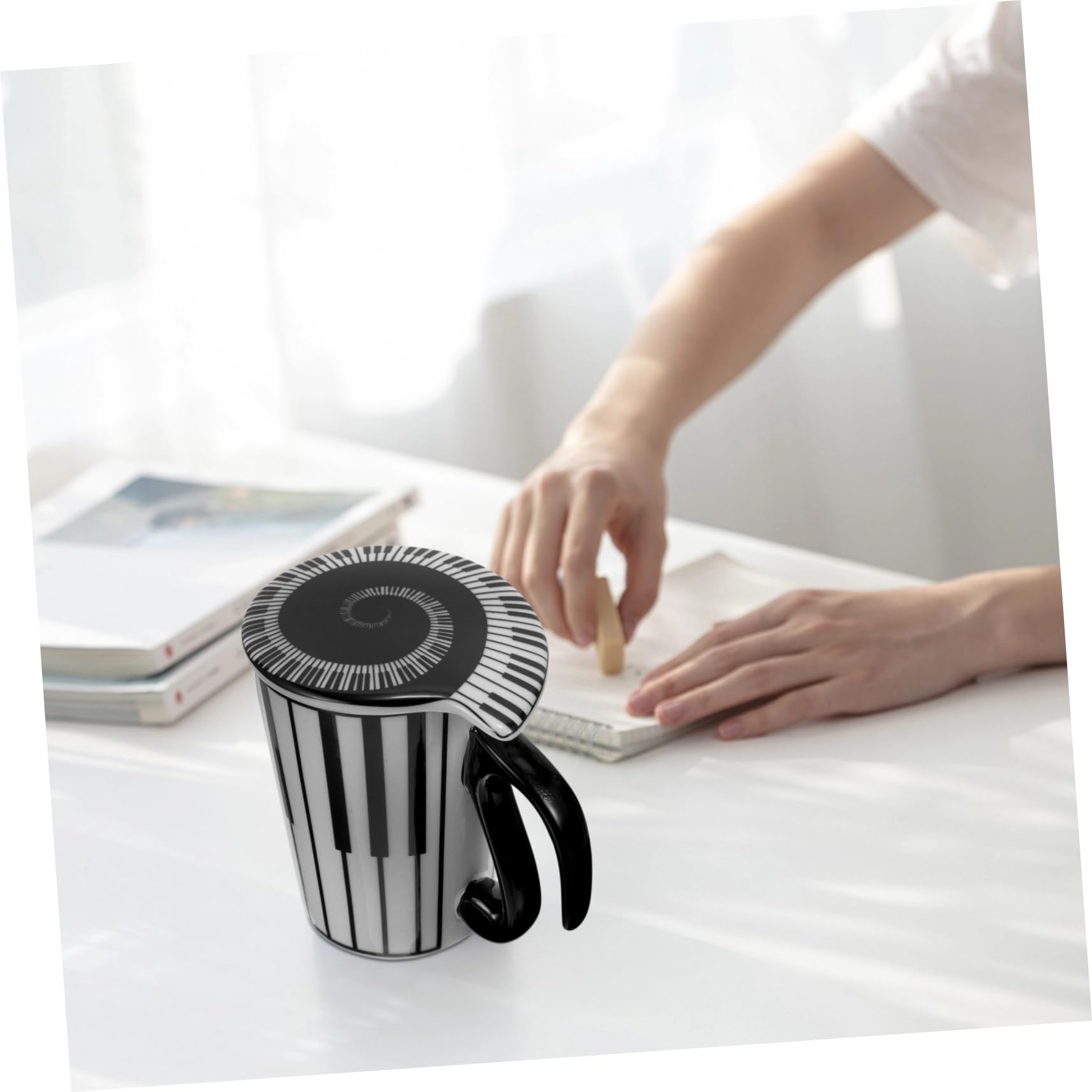 4 Pz coppa della musica uffizi tazza da ufficio coffee musical safe cup eart tazza per la colazione tazza d'acqua dei cartoni animati tazza da caffè per uso domestico ceramica