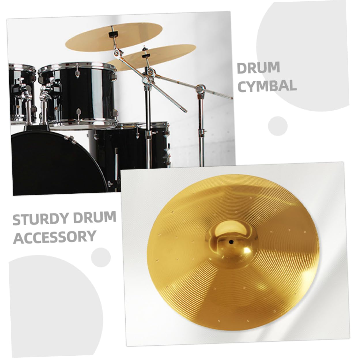Generic 2piezas Platillo De Tambor De Metal Jazz Accesorios De Batería Prácticos y Ligeros Platillo Crash Para Principiantes y Músicos Diseño Seguro y Portátil