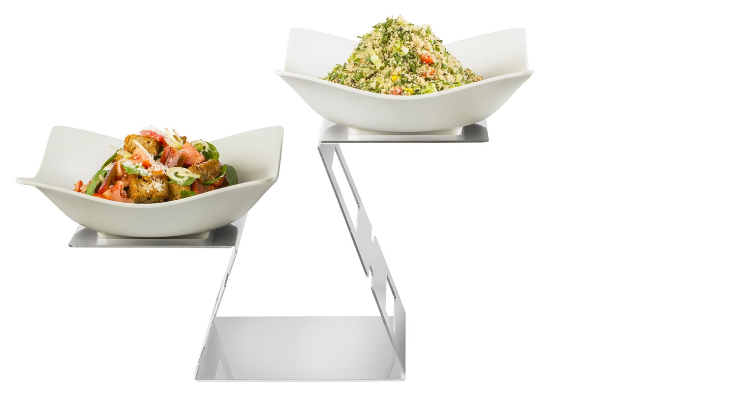 Rosseto SM282 Swan Riset Set with Forme Melamine Bowls, White